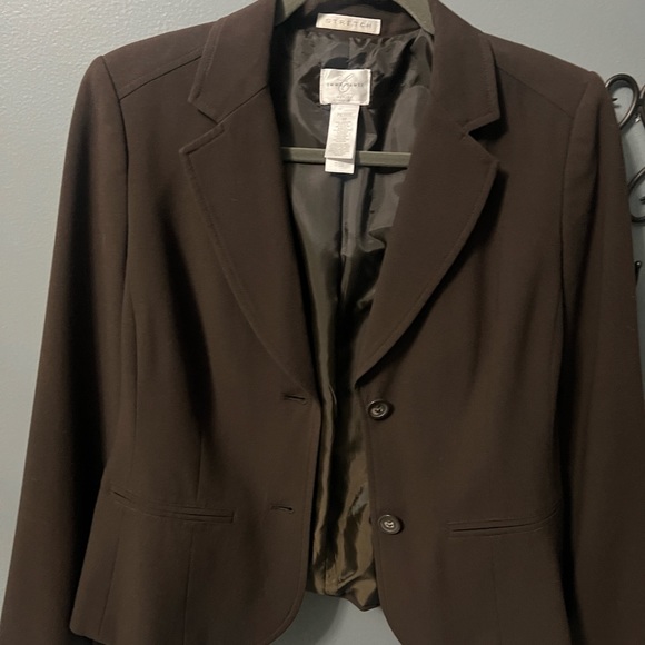 Emma James Petites Blazer/Jacket, Chocolate Brown, Size 10 Petite - Picture 2 of 4